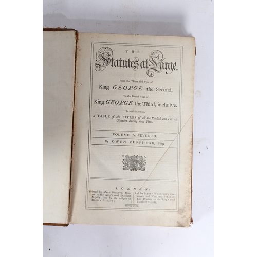 78 - THE STATUTES AT LARGE 1758 VOLUMES 8 VOLUMES TOTAL. The Statutes at Large 1758, 8 volumes in total, ... 