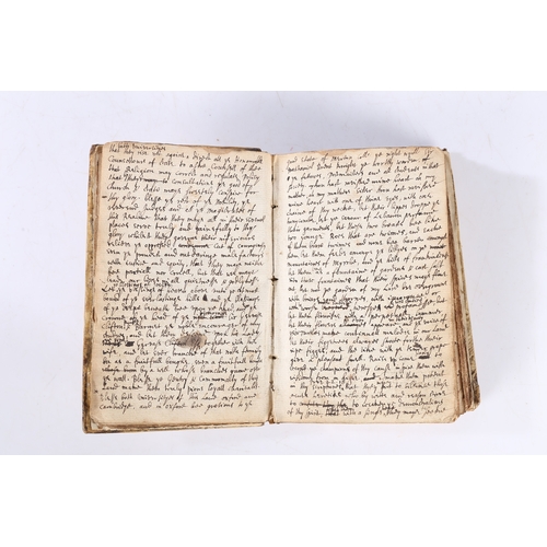 92 - A 17TH/18TH CENTURY HANDWRITTEN BOOK. A 17th/18th century handwritten book, handwritten book appears... 