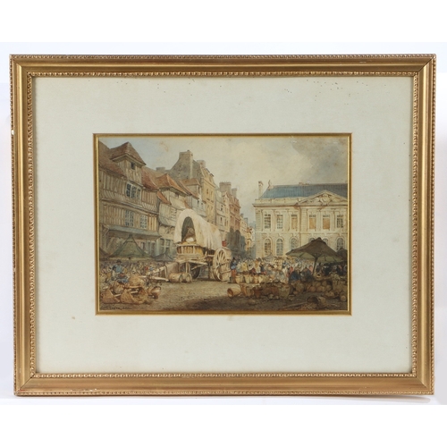 137 - EDWARD WILLIAM COOKE, RA (BRITISH 1811-1880) A MARKET SCENE, LE HARVE. Edward William Cooke, RA (Bri... 