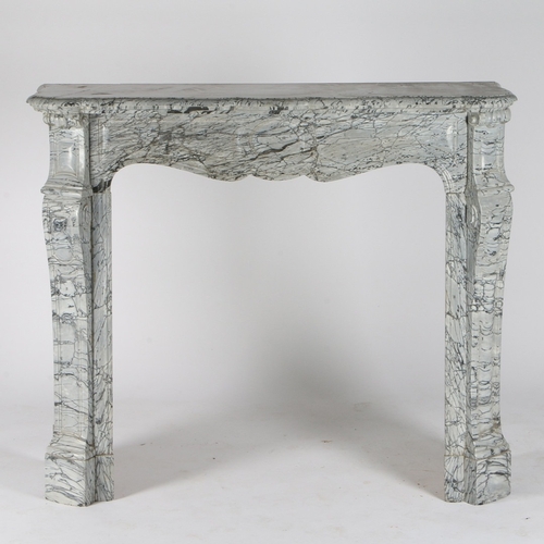 105 - A SUBSTANTIAL MID 19TH CENTURY MARBLE FIRE SURROUND. constructed of grey and black veined marble, th... 