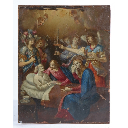 119 - ITALIAN SCHOOL (17TH/18TH CENTURY) THE DEATH OF ST JOSEPH. Italian School (17th/18th Century)
The De... 