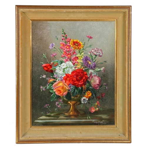 171 - ALBERT WILLIAMS (BRITISH,B.1922) STILL LIFE OF MIXED FLOWERS IN A VASE. Albert Williams (British,b.1... 