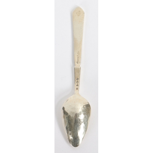 268 - BERNARD INSTONE, ENAMELLED SILVER SPOON, BIRMINGHAM 1929, 27 GRAMS, 14CM LONG. Bernard Instone, enam... 