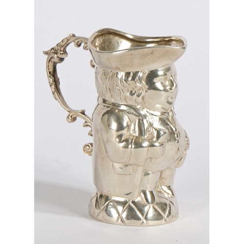 277 - A SMALL SILVER 'TOBY' CREAM JUG MODELLED AS A GENTLEMAN. PROBABLY GERMAN. A small silver 'Toby' crea... 