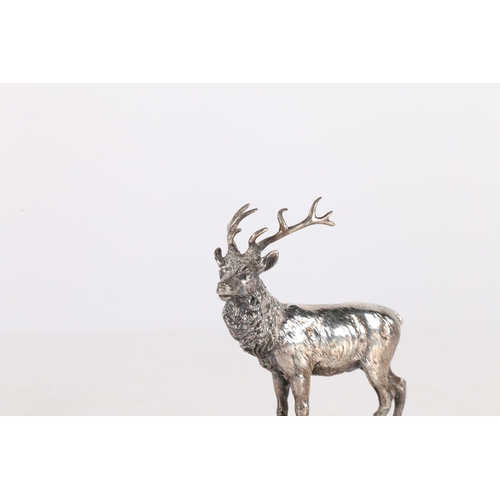 295 - A 19TH CENTURY 'WMF' SILVER PLATED MODEL OF A STAG. A 19th century 'WMF' silver plated model of a st... 