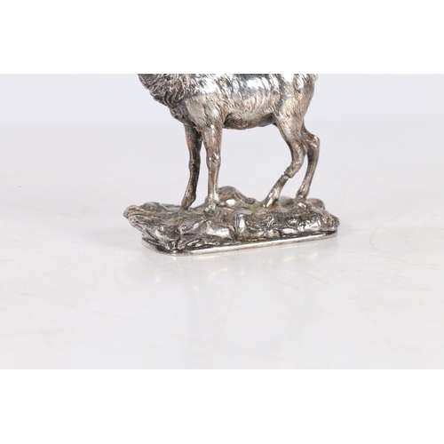 295 - A 19TH CENTURY 'WMF' SILVER PLATED MODEL OF A STAG. A 19th century 'WMF' silver plated model of a st... 