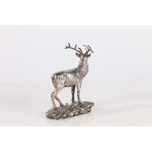 295 - A 19TH CENTURY 'WMF' SILVER PLATED MODEL OF A STAG. A 19th century 'WMF' silver plated model of a st... 