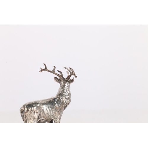 295 - A 19TH CENTURY 'WMF' SILVER PLATED MODEL OF A STAG. A 19th century 'WMF' silver plated model of a st... 