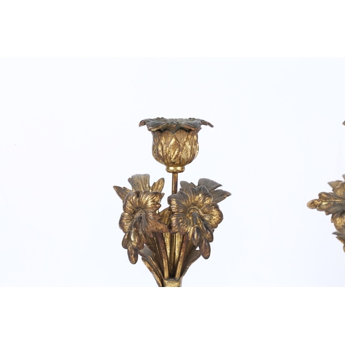 303 - A PAIR OF 19TH CENTURY FRENCH 'SEVRES' STYLE PORCELAIN GILT CANDLESTICKS. A pair of 19th century Fre... 