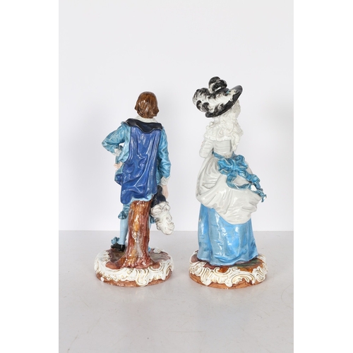 304 - A PAIR OF 19TH CENTURY CHARENTON PORCELAIN PORTRAIT FIGURES. modelled after paintings by Thomas Gain... 