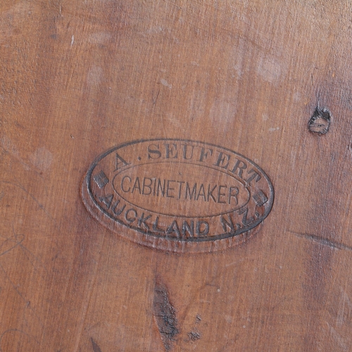 350 - A 19TH CENTURY NEW ZEALAND SPECIMEN PARQUETRY CIRCULAR OCCASIONAL TABLE. The geometric inlaid top by... 