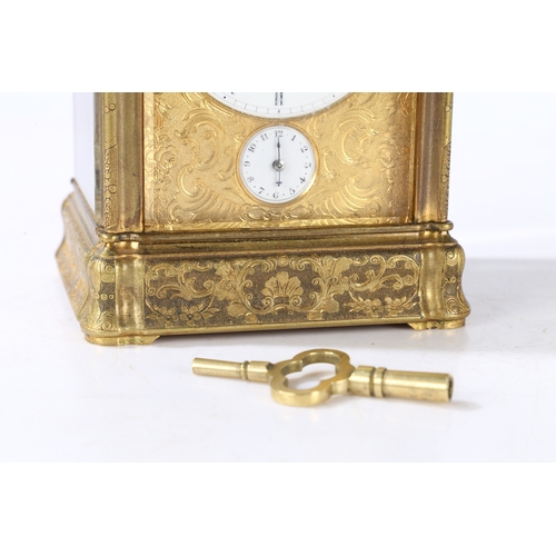 376 - A LATE 19TH CENTURY FRENCH PETIT SONNERIE CARRIAGE CLOCK WITH PUSH REPEAT & ALARM. THE MOVEMENT SIGN... 