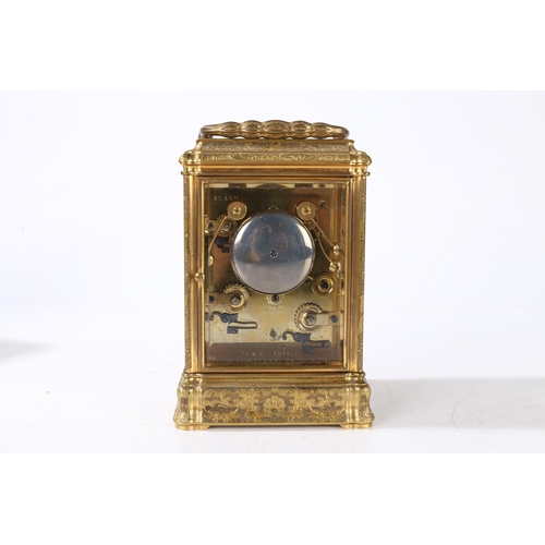 376 - A LATE 19TH CENTURY FRENCH PETIT SONNERIE CARRIAGE CLOCK WITH PUSH REPEAT & ALARM. THE MOVEMENT SIGN... 