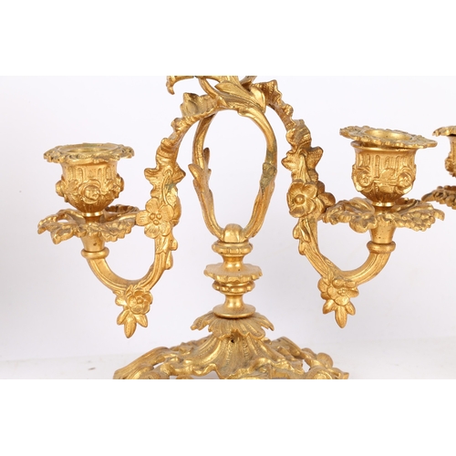 377 - A PAIR OF LATE 19TH CENTURY FRENCH ORMOLU CANDLESTICKS. A pair of late 19th century French ormolu ca... 