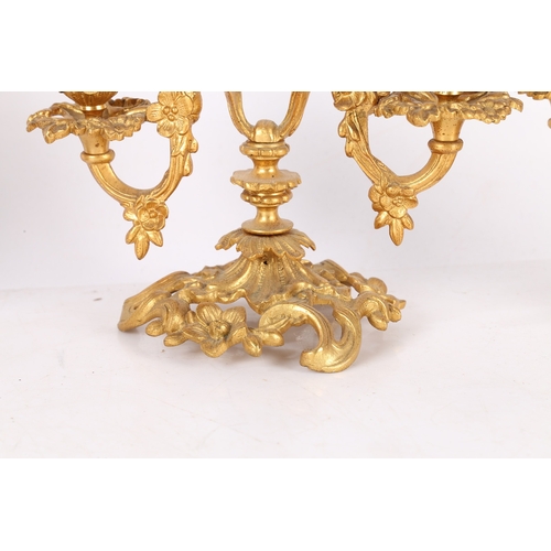 377 - A PAIR OF LATE 19TH CENTURY FRENCH ORMOLU CANDLESTICKS. A pair of late 19th century French ormolu ca... 