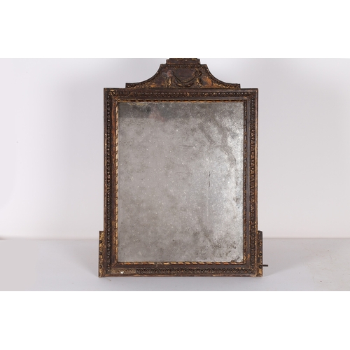 62 - A 19TH CENTURY FRENCH WALL MIRROR. the urn form pediment with foliate swags above an egg and dart bo... 