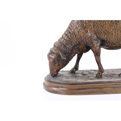 82 - AFTER ROSA BONHEUR, 'MOUTON BROUTANT' (GRAZING SHEEP). a bronze with brown patina, signed 'Rosa B',
... 