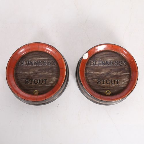 93 - A PAIR OF GUINNESS STOUT ASHTRAYS. manufactured by Ajax, 50 Cannon St. London, modelled as coopered ... 