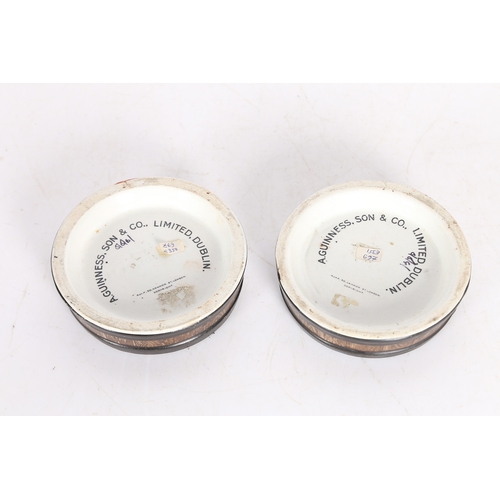 93 - A PAIR OF GUINNESS STOUT ASHTRAYS. manufactured by Ajax, 50 Cannon St. London, modelled as coopered ... 