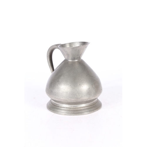 122 - AN UNCOMMON LATE 19TH CENTURY PEWTER BIRMINGHAM MADE SO-CALLED WEST COUNTRY MEASURE, QUART CAPACITY.... 