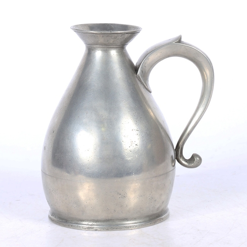 123 - A RARE PEWTER IMPERIAL QUART HARVESTER MEASURE, BRISTOL, circa 1830. The conical-shaped plain body w... 