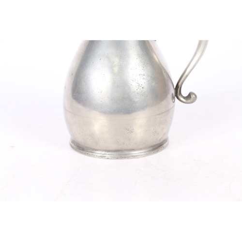 123 - A RARE PEWTER IMPERIAL QUART HARVESTER MEASURE, BRISTOL, circa 1830. The conical-shaped plain body w... 