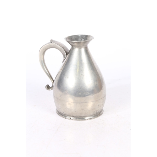 123 - A RARE PEWTER IMPERIAL QUART HARVESTER MEASURE, BRISTOL, circa 1830. The conical-shaped plain body w... 