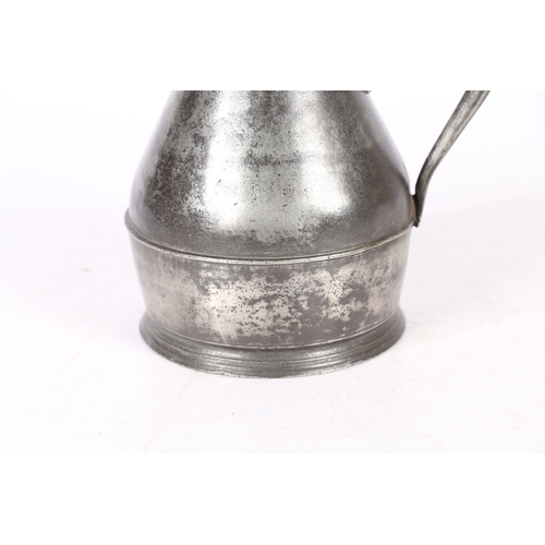 124 - A PEWTER QUART HAYSTACK MEASURE, IRISH. The body of typical form with fillet to widest point, stampe... 