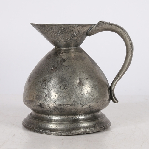 133 - AN UNCOMMON LATE 19TH CENTURY PEWTER BIRMINGHAM MADE SO-CALLED WEST COUNTRY MEASURE, PINT CAPACITY. ... 