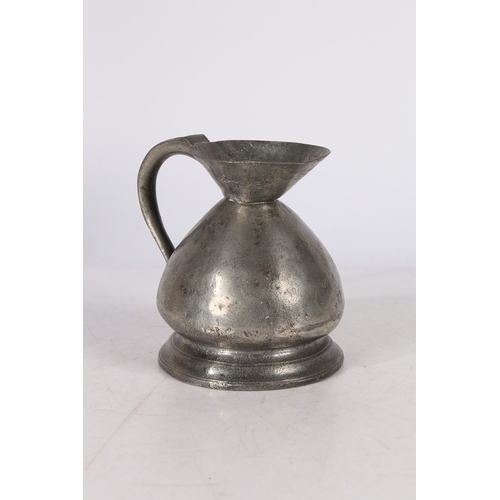 133 - AN UNCOMMON LATE 19TH CENTURY PEWTER BIRMINGHAM MADE SO-CALLED WEST COUNTRY MEASURE, PINT CAPACITY. ... 