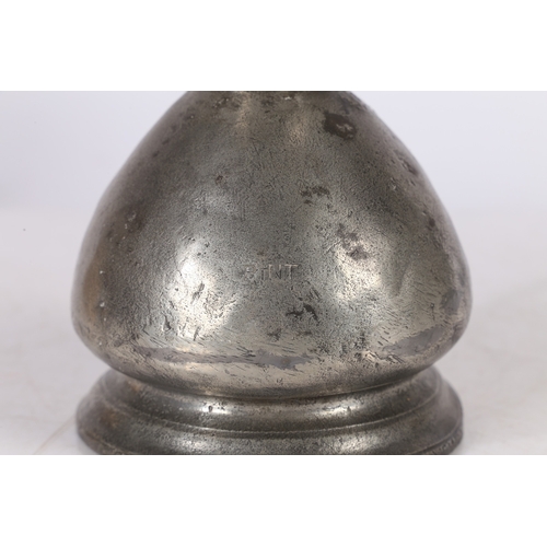 133 - AN UNCOMMON LATE 19TH CENTURY PEWTER BIRMINGHAM MADE SO-CALLED WEST COUNTRY MEASURE, PINT CAPACITY. ... 