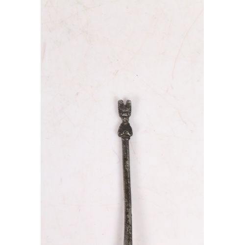 148 - A RARE MID-15TH CENTURY HORNED HEADDRESS PEWTER SPOON, ENGLISH, CIRCA 1450. Having a tapering hexago... 