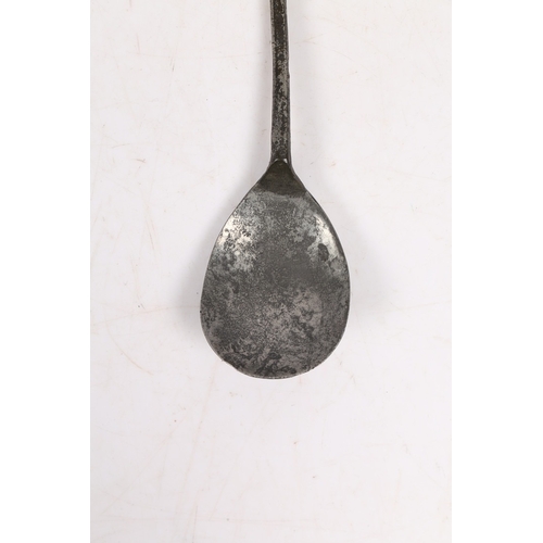 148 - A RARE MID-15TH CENTURY HORNED HEADDRESS PEWTER SPOON, ENGLISH, CIRCA 1450. Having a tapering hexago... 