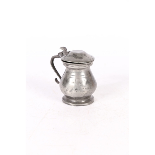 69 - A VICTORIAN PEWTER IMPERIAL HALF-PINT DOME-LIDDED BULBOUS MEASURE, EDINBURGH, CIRCA 1870. Cast touch... 