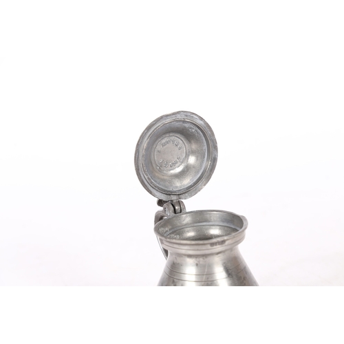 69 - A VICTORIAN PEWTER IMPERIAL HALF-PINT DOME-LIDDED BULBOUS MEASURE, EDINBURGH, CIRCA 1870. Cast touch... 