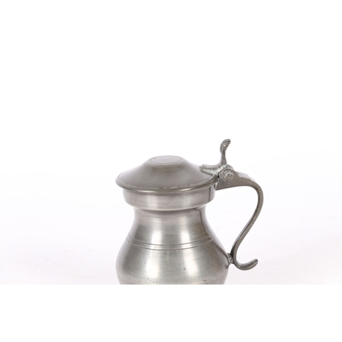 69 - A VICTORIAN PEWTER IMPERIAL HALF-PINT DOME-LIDDED BULBOUS MEASURE, EDINBURGH, CIRCA 1870. Cast touch... 