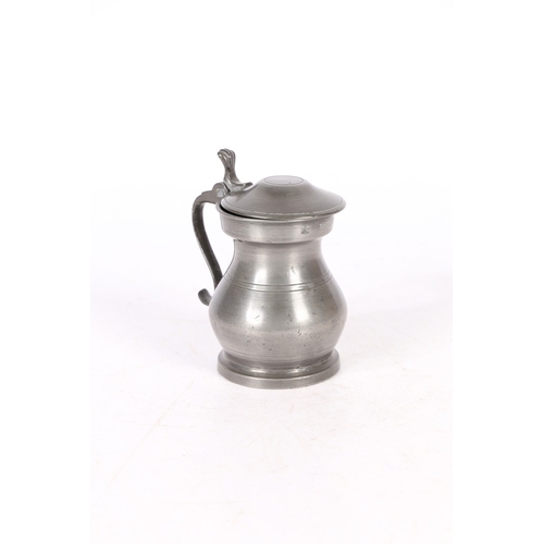 69 - A VICTORIAN PEWTER IMPERIAL HALF-PINT DOME-LIDDED BULBOUS MEASURE, EDINBURGH, CIRCA 1870. Cast touch... 