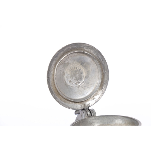 69 - A VICTORIAN PEWTER IMPERIAL HALF-PINT DOME-LIDDED BULBOUS MEASURE, EDINBURGH, CIRCA 1870. Cast touch... 