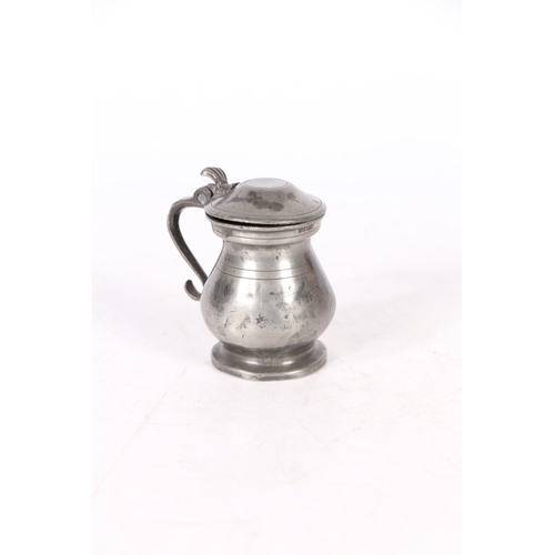 69 - A VICTORIAN PEWTER IMPERIAL HALF-PINT DOME-LIDDED BULBOUS MEASURE, EDINBURGH, CIRCA 1870. Cast touch... 