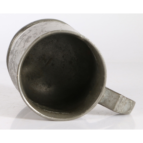 7 - A VICTORIAN PEWTER THIRD-QUART TULIP-SHAPED MUG, BRISTOL, CIRCA 1880. Touchmark inside base of Georg... 