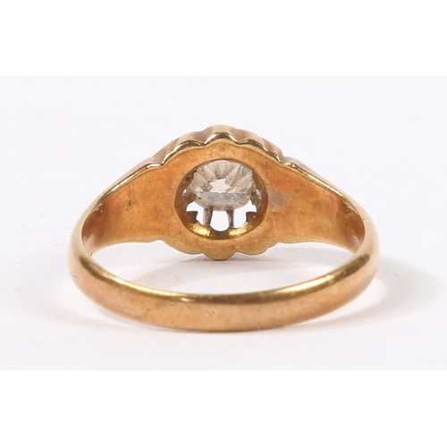 1 - A GENTLEMANS 18 CARAT GOLD AND DIAMOND RING. with a central diamond measuring approximately 0.5ct in... 