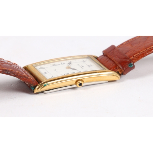 102 - A MAURICE LACROIX GENTLEMAN'S GILT WRISTWATCH. Ref. 58955, the signed white engine turned effect dia... 