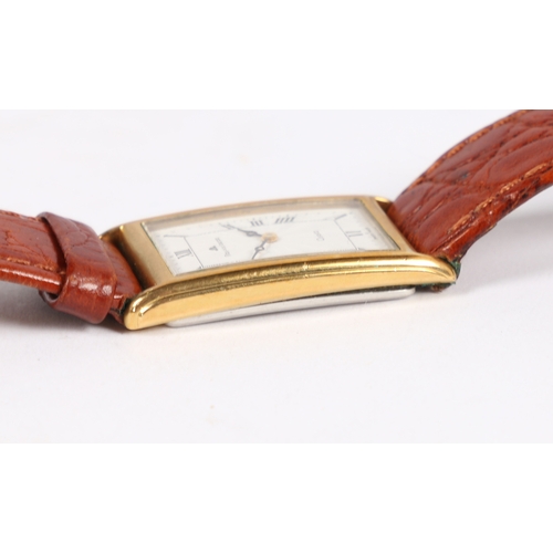 102 - A MAURICE LACROIX GENTLEMAN'S GILT WRISTWATCH. Ref. 58955, the signed white engine turned effect dia... 