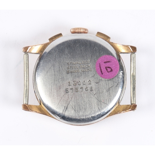 123 - A SILVANA GOLD PLATED GENTLEMAN'S CHRONOGRAPH WRISTWATCH. the signed gilt dial with Arabic and dot m... 