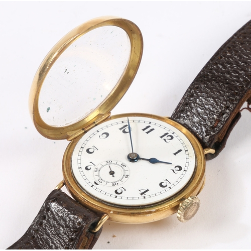 130 - A VERTEX 18 CARAT GOLD GENTLEMAN'S WRISTWATCH. the unsigned white enamel dial with Arabic numerals, ... 