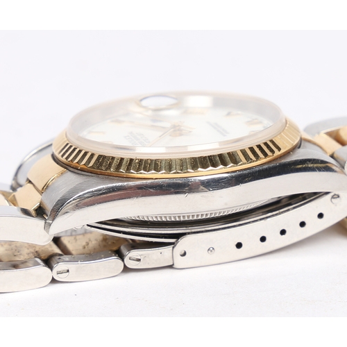 133 - A ROLEX DATEJUST BI-METAL GENTLEMAN'S WRISTWATCH. model no. 16233, cade no. W688XXX, circa 1995, the... 