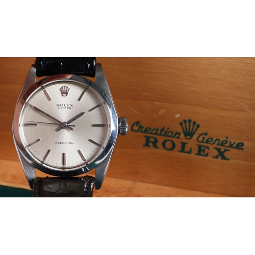 134 - A ROLEX OYSTER PRECISION GENTLEMAN'S STAINLESS STEEL WRISTWATCH. model no. 6426, case ref. 2252XXX, ... 