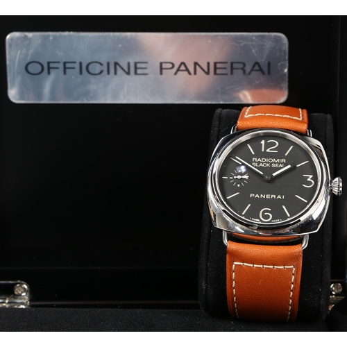 137 - A PANERAI RADIOMIR BLACK SEAL GENTLEMAN'S STAINLESS STEEL WRISTWATCH. ref. PAM00210, the signed blac... 