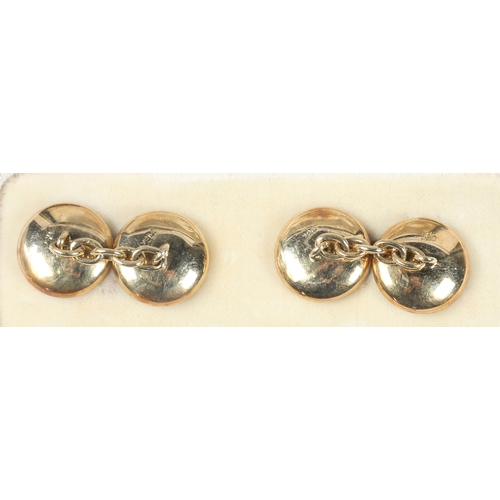 69 - A PAIR OF 18 CARAT GOLD, BLUE ENAMEL, PEARL AND MOTHER OF PEARL CUFFLINKS. of circular form, with ce... 