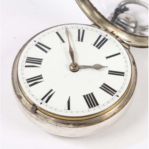 72 - A VICTORIAN SILVER PAIR CASED POCKETWATCH. The inner and outer cases London 1877, the white enamel d... 